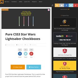 Pure CSS3 Star Wars Lightsaber Checkboxes