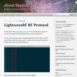 LightwaveRF RF Protocol - about:benjie
