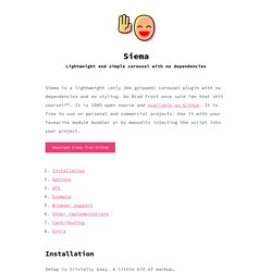 Siema - Lightweight and simple carousel with no dependencies