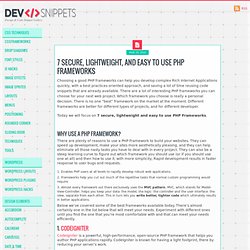 7 Secure, Lightweight, and Easy to Use PHP Frameworks