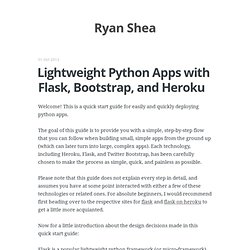 Lightweight Python Apps with Flask, Bootstrap, and Heroku