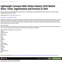 Lightweight Conveyor Belts Global Industry 2018 Market Share, Trend, Segmentation and Forecast to 2025