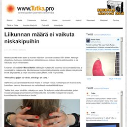 Liikunnan määrä ei vaikuta niskakipuihin - Tutka - Tutka