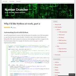Why I’d like Python at work, part 2 « Number Cruncher