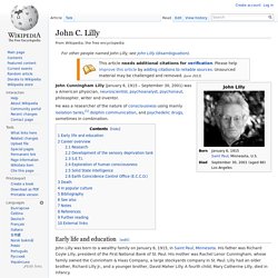 John C. Lilly - Early Isolation tank researcher