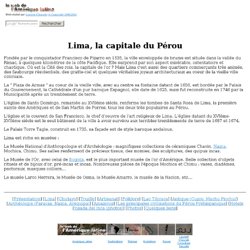 Lima la capitale du Pérou