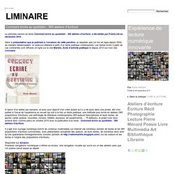 365 ateliers d'écriture (Liminaire)