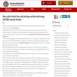 No safe limit for drinking while driving, UCSD study finds