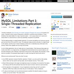 MySQL Limitations Part 1: Single-Threaded Replication