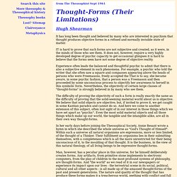 Thought Forms (Their Limitations) by Hugh Shearman - Modern Theosophy