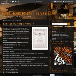 Limites du corps humain - Galerie du Radium