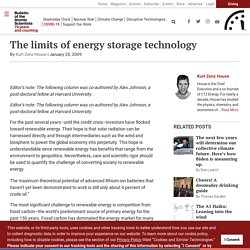 The limits of energy storage technology