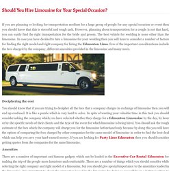 Should You Hire Limousine for Your Special Occasion?