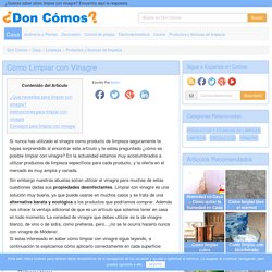 Cómo limpiar con vinagre - 12 pasos - Casa Doncomos.com