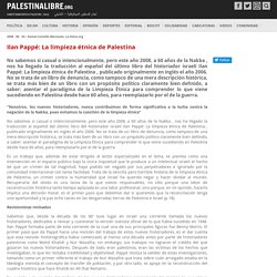 Ilan Pappé: La limpieza étnica de Palestina