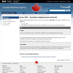 Line 363 - Canada employment amount