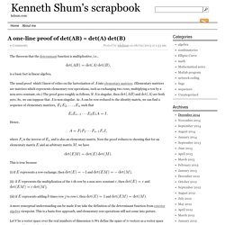 A one-line proof of det(AB) = det(A) det(B) – Kenneth Shum's scrapbook