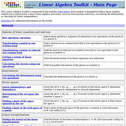 Linear Algebra Toolkit