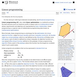 Linear programming