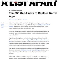 Ten CSS One-Liners to Replace Native Apps