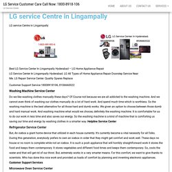 LG service Centre in Lingampally Hyderabad - LG Home Appliance Repair