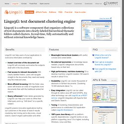 Carrot Search: Lingo3G: Text Document Clustering Engine