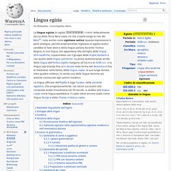Lingua egizia Wikipedia