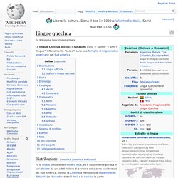 Lingua quechua - Wikipedia