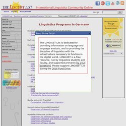 Linguistics Programs in Germany
