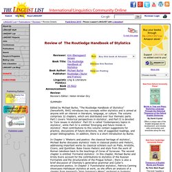 Linguist List - Reviews Available for the Book