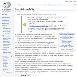 Linguistic modality