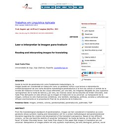 Trabalhos em Linguística Aplicada - Reading and interpreting images for translating