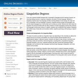 Online Linguistics Degrees: Online Linguistics Degree Programs