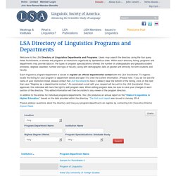 LSA Directory of Linguistics Programs and Departments