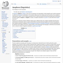 Anaphora (linguistics)