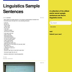 Linguistics Sample Sentences