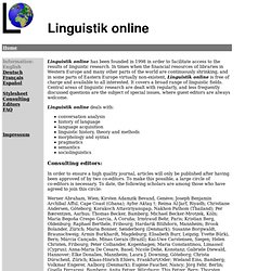 Linguistik online: Information Deutsch