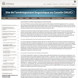 Site de l’aménagement linguistique au Canada (SALIC) – Institut des langues officielles et du bilinguisme (ILOB)