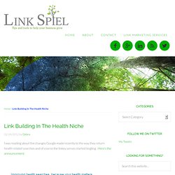 Link Building in The Health Industry
