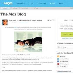 How I Got a Link from the Wall Street Journal - YouMoz