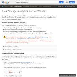 Link Google Analytics and AdWords - AdWords Help