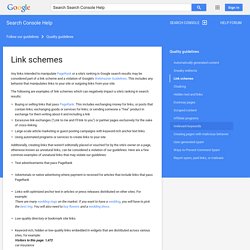 Link schemes - Search Console Help