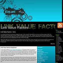 Link Value Factors