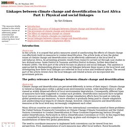 ALN #49: Eriksen: Linkages between climate change and desertification in East Africa, Part 1