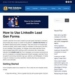 How to Use Linkdein Lead Gen Forms