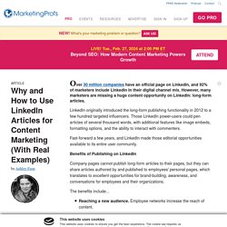 How to Use LinkedIn Articles for Content Marketing