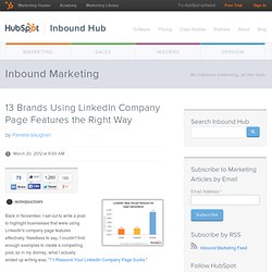 13 Brands Using LinkedIn Company Page Features the Right Way