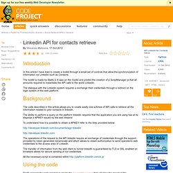 Linkedin API for contacts retrieval
