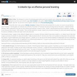 5 LinkedIn tips on effective personal branding