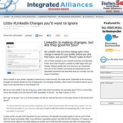 Little #LinkedIn Changes you’ll want to Ignore